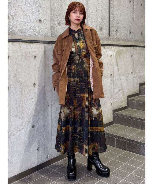 ニュアンスパターンマキシワンピース（ワンピース）｜MURUA（ムルーア