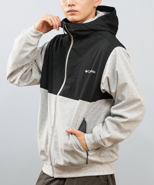 Columbia(コロンビア)の「columbia/コロンビア ウィルキンソンコーブフーディ ジップアップ ルーズシルエット 防風 PM0539(パーカー・メンズ・ヘザーグレー/ベージュ/ブルーグリーン/ブラック・XL/S/L/M)」の3枚目の写真