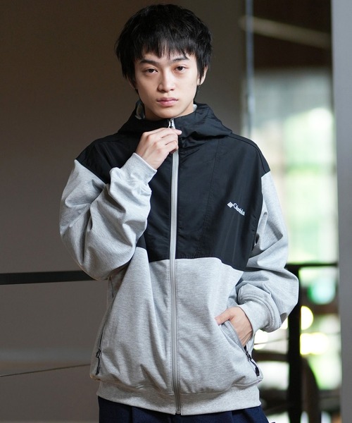 Columbia(コロンビア)の「columbia/コロンビア ウィルキンソンコーブフーディ ジップアップ ルーズシルエット 防風 PM0539(パーカー・メンズ・ヘザーグレー/ベージュ/ブルーグリーン/ブラック・XL/S/L/M)」の9枚目の写真