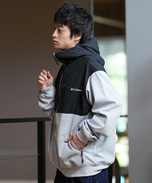 Columbia(コロンビア)の「columbia/コロンビア ウィルキンソンコーブフーディ ジップアップ ルーズシルエット 防風 PM0539(パーカー・メンズ・ヘザーグレー/ベージュ/ブルーグリーン/ブラック・XL/S/L/M)」の10枚目の写真