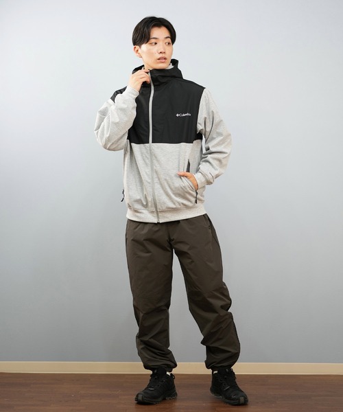 Columbia(コロンビア)の「columbia/コロンビア ウィルキンソンコーブフーディ ジップアップ ルーズシルエット 防風 PM0539(パーカー・メンズ・ヘザーグレー/ベージュ/ブルーグリーン/ブラック・XL/S/L/M)」の6枚目の写真