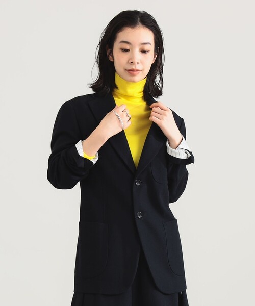 Demi-Luxe BEAMS（デミルクス ビームス）の「【1/15再値下げ】AK+1 / ウール ソリッド 2ボタン ジャケット（テーラードジャケット・レディース・ネイビー・36/38）」の2枚目の写真