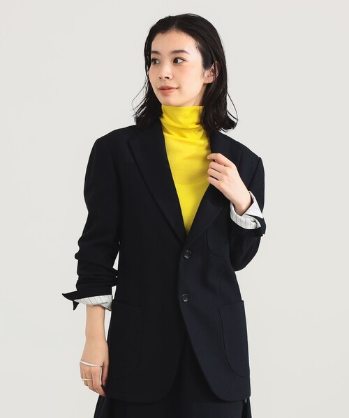 Demi-Luxe BEAMS（デミルクス ビームス）の「【1/15再値下げ】AK+1 / ウール ソリッド 2ボタン ジャケット（テーラードジャケット・レディース・ネイビー・36/38）」の3枚目の写真