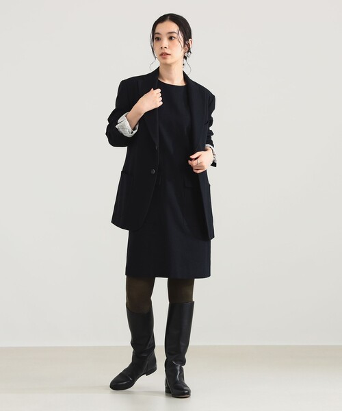 Demi-Luxe BEAMS（デミルクス ビームス）の「【1/15再値下げ】AK+1 / ウール ソリッド 2ボタン ジャケット（テーラードジャケット・レディース・ネイビー・36/38）」の7枚目の写真