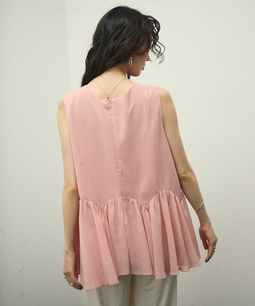 Lutim by u(ルチバイユー)の「Fleur Peplum Classic Top / フルールペプラムクラッシックトップス(Tシャツ/カットソー・レディース・ブラック/ピンク・FREE)」の21枚目の写真
