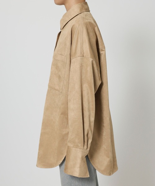 BABYLONE（バビロン）の「フェイクスエードオーバーシャツ（シャツ/ブラウス・レディース・ダークブラウン/ベージュ・フリー）」の13枚目の写真