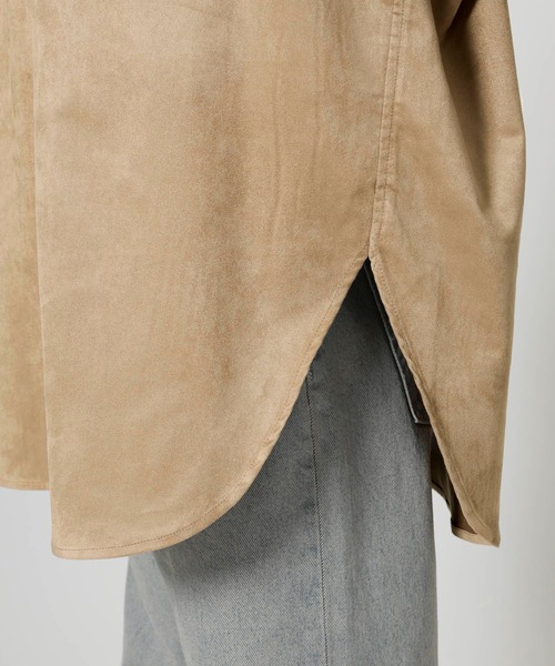 BABYLONE（バビロン）の「フェイクスエードオーバーシャツ（シャツ/ブラウス・レディース・ダークブラウン/ベージュ・フリー）」の18枚目の写真
