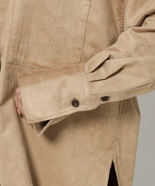 BABYLONE（バビロン）の「フェイクスエードオーバーシャツ（シャツ/ブラウス・レディース・ダークブラウン/ベージュ・フリー）」の22枚目の写真