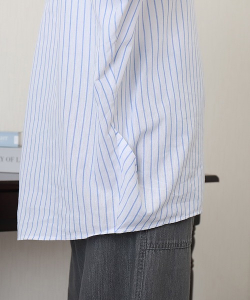 libelle more（リベル モア）の「【抗菌・UVカット・吸水速乾】「やわさらリネン」ストライプスキッパーシャツ（シャツ/ブラウス・レディース・ブルー/サックスブルー/ラベンダー/イエロー/オフホワイト・L/M）」の20枚目の写真