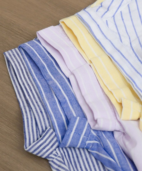 libelle more（リベル モア）の「【抗菌・UVカット・吸水速乾】「やわさらリネン」ストライプスキッパーシャツ（シャツ/ブラウス・レディース・ブルー/サックスブルー/ラベンダー/イエロー/オフホワイト・L/M）」の9枚目の写真