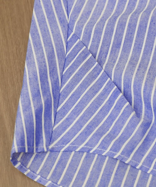 libelle more（リベル モア）の「【抗菌・UVカット・吸水速乾】「やわさらリネン」ストライプスキッパーシャツ（シャツ/ブラウス・レディース・ブルー/サックスブルー/ラベンダー/イエロー/オフホワイト・L/M）」の13枚目の写真