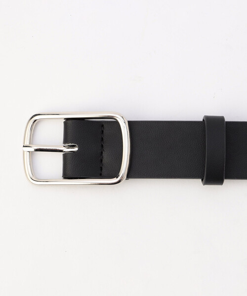 COMME CA ISM（コムサイズム）の「フェイクレザー スクエアバックルベルト（3.0cm幅）（ベルト・レディース・ブラック/ベージュ・FREE）」の8枚目の写真