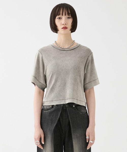 STUDIOUS(ステュディオス)の「【STUDIOUS/ステュディオス】Faded Chibi Tee/フェイデッドチビTシャツ(Tシャツ/カットソー・レディース・ブラック/ベージュ・FREE)」の22枚目の写真