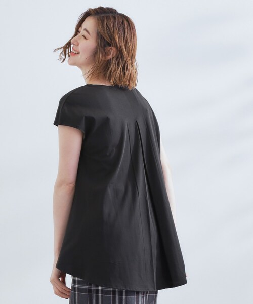 grove(グローブ)の「すっきり見え ペプラムフレンチスリーブカットソー(Tシャツ/カットソー・レディース・オリーブ/ブラック/ナチュラル・05/04/03/02/01)」の1枚目の写真