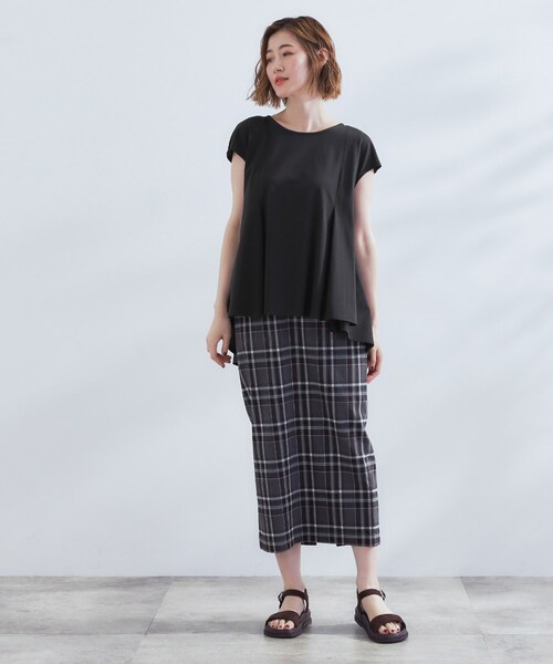 grove(グローブ)の「すっきり見え ペプラムフレンチスリーブカットソー(Tシャツ/カットソー・レディース・オリーブ/ブラック/ナチュラル・05/04/03/02/01)」の13枚目の写真