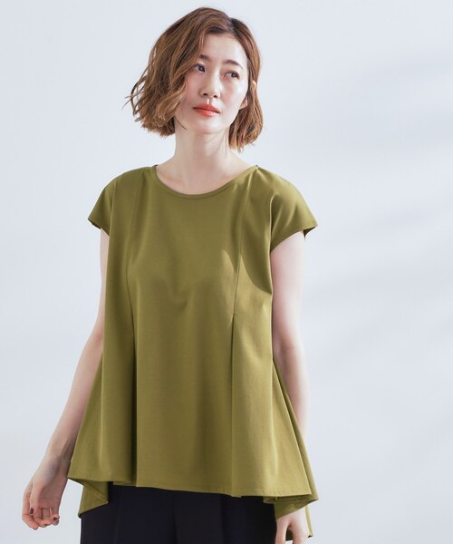grove(グローブ)の「すっきり見え ペプラムフレンチスリーブカットソー(Tシャツ/カットソー・レディース・オリーブ/ブラック/ナチュラル・05/04/03/02/01)」の15枚目の写真