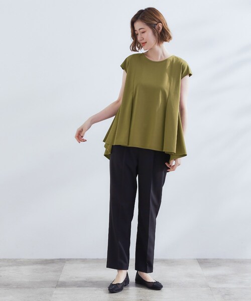 grove(グローブ)の「すっきり見え ペプラムフレンチスリーブカットソー(Tシャツ/カットソー・レディース・オリーブ/ブラック/ナチュラル・05/04/03/02/01)」の16枚目の写真