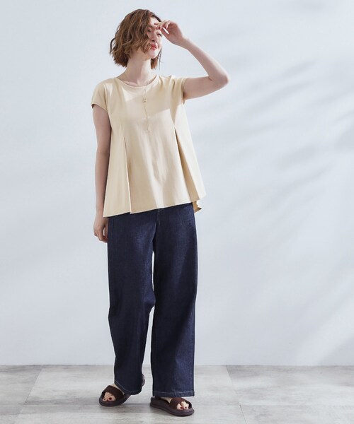 grove(グローブ)の「すっきり見え ペプラムフレンチスリーブカットソー(Tシャツ/カットソー・レディース・オリーブ/ブラック/ナチュラル・05/04/03/02/01)」の20枚目の写真