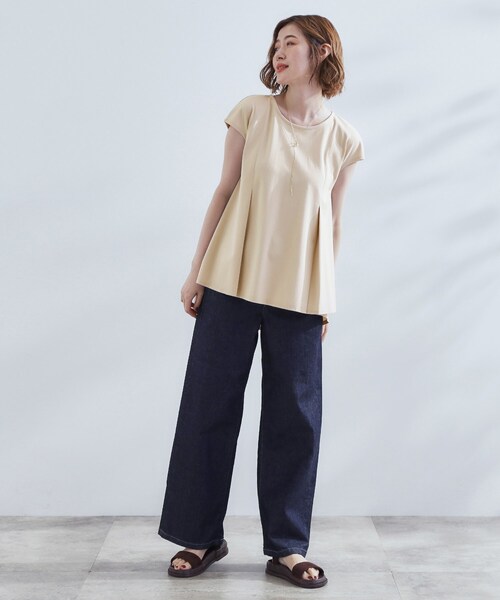 grove(グローブ)の「すっきり見え ペプラムフレンチスリーブカットソー(Tシャツ/カットソー・レディース・オリーブ/ブラック/ナチュラル・05/04/03/02/01)」の21枚目の写真