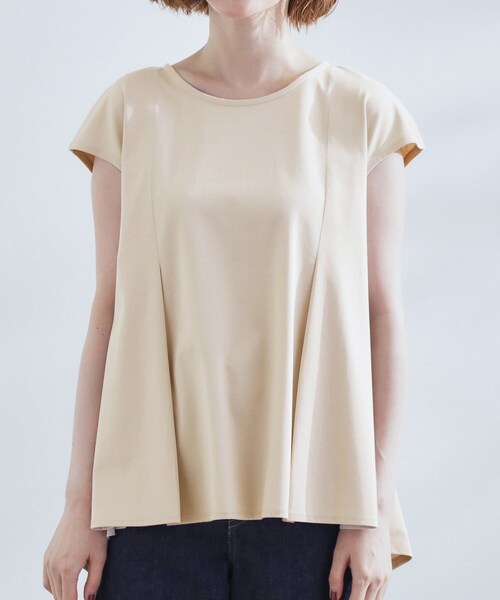 grove(グローブ)の「すっきり見え ペプラムフレンチスリーブカットソー(Tシャツ/カットソー・レディース・オリーブ/ブラック/ナチュラル・05/04/03/02/01)」の5枚目の写真