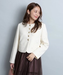 JUSGLITTY（ジャスグリッティー）の「ハート刺繍ショートジャケット