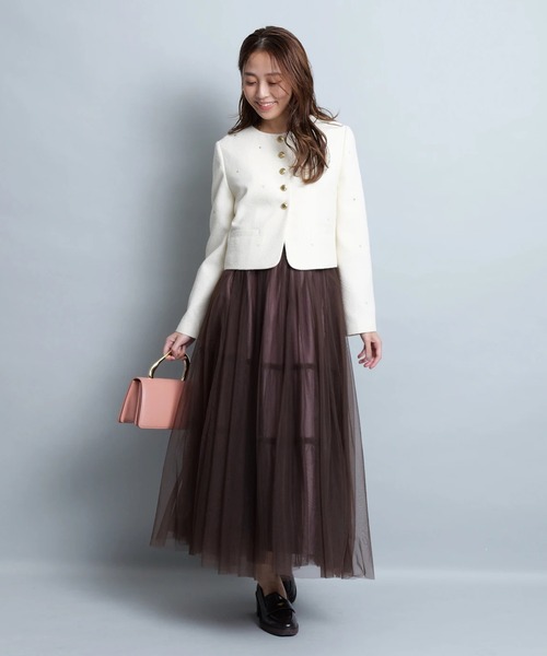 JUSGLITTY（ジャスグリッティー）の「ハート刺繍ショートジャケット