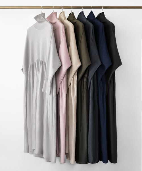 2025AW ニットワンピース セール】【2025AW】タートルネック ロング ニット ワンピース