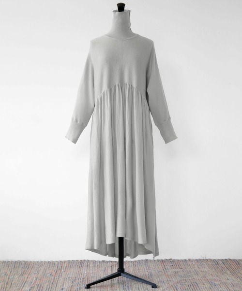 セール】【2025AW】タートルネック ロング ニット ワンピース