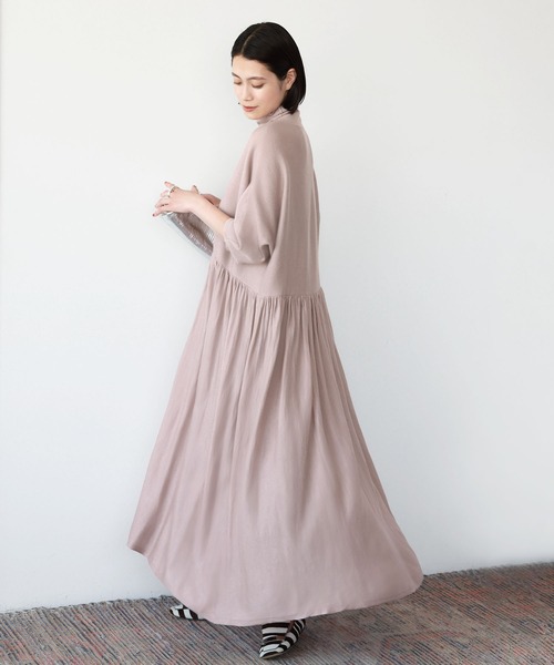 2025AW ニットワンピース ELFRANK ワンピース 「2025AW」半袖コクーンニットワンピース ロング