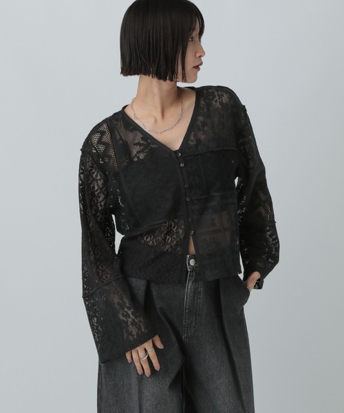 セール】レースパッチワークカーディガン 581056（カーディガン/ボレロ
