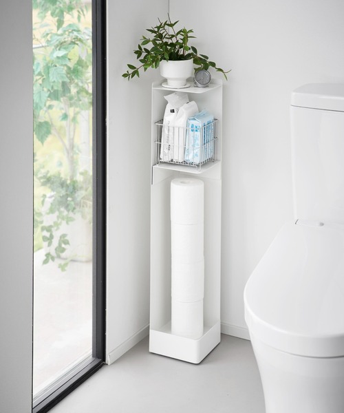 TIMELESS COMFORT（タイムレスコンフォート）の「tower（タワー）キャスター付きスリムトイレラック（バス/トイレグッズ・レディース・ブラック/ホワイト・ONE SIZE）」の9枚目の写真