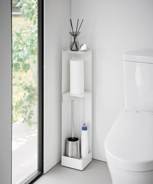 TIMELESS COMFORT（タイムレスコンフォート）の「tower（タワー）キャスター付きスリムトイレラック（バス/トイレグッズ・レディース・ブラック/ホワイト・ONE SIZE）」の5枚目の写真