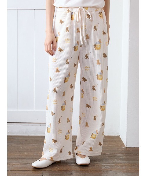 Gelato Pique はちみつベア柄プルオーバー＆ロングパンツセット ラッピング済み】ベビモコはちみつベアジャガードプルオーバー