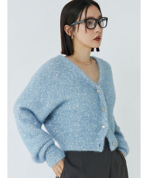 LAGUNAMOON（ラグナムーン）の「フェザーネップカーデプルオーバー（カーディガン/ボレロ・レディース・チャコールグレー/ブルー/イエロー・FREE）」の3枚目の写真