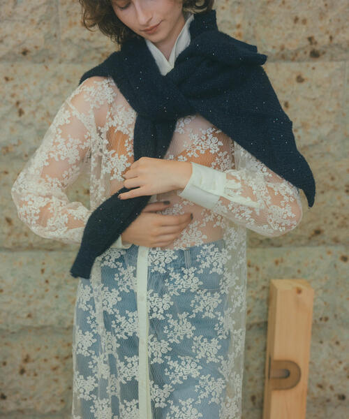 N.（N. Natural Beauty Basic）（エヌエヌナチュラルビューティーベーシック）の「【追加生産】ビーズミックスヘアリーカーディガン（カーディガン/ボレロ・レディース・レッド/チャコールグレー/ネイビー・MEDIUM）」の11枚目の写真