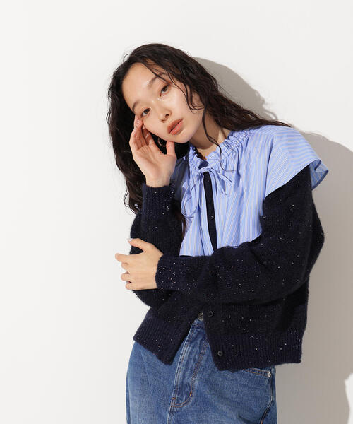 N.（N. Natural Beauty Basic）（エヌエヌナチュラルビューティーベーシック）の「【追加生産】ビーズミックスヘアリーカーディガン（カーディガン/ボレロ・レディース・レッド/チャコールグレー/ネイビー・MEDIUM）」の13枚目の写真