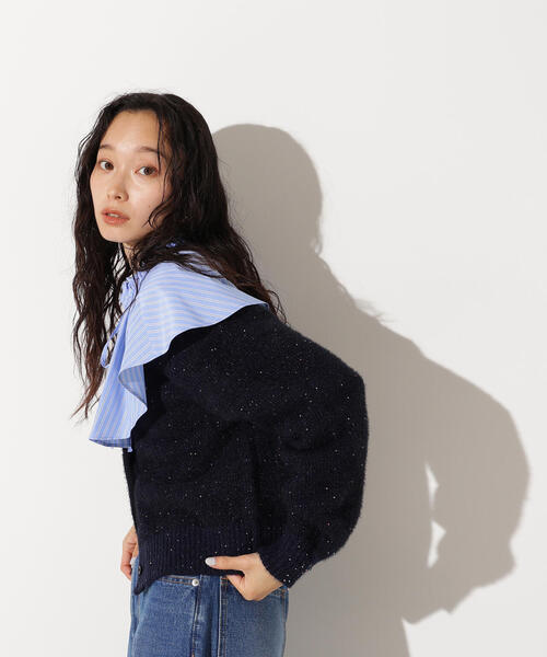 N.（N. Natural Beauty Basic）（エヌエヌナチュラルビューティーベーシック）の「【追加生産】ビーズミックスヘアリーカーディガン（カーディガン/ボレロ・レディース・レッド/チャコールグレー/ネイビー・MEDIUM）」の18枚目の写真