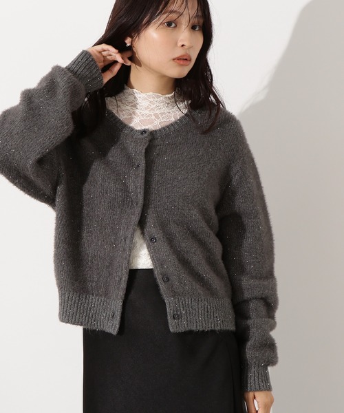 N.（N. Natural Beauty Basic）（エヌエヌナチュラルビューティーベーシック）の「【追加生産】ビーズミックスヘアリーカーディガン（カーディガン/ボレロ・レディース・レッド/チャコールグレー/ネイビー・MEDIUM）」の5枚目の写真