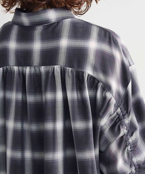 ELENCARE DUE（エレンカーレデュエ）の「・ELENCARE DUE チェックギャザーシャツ（シャツ/ブラウス・レディース・ネイビー/アイボリー/ブラック・FREE）」の11枚目の写真