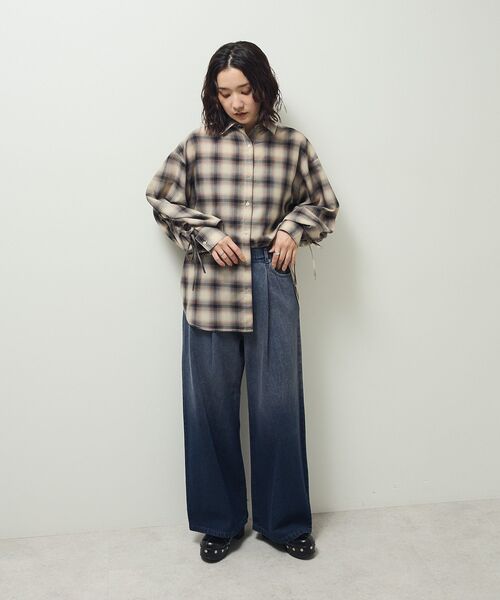 ELENCARE DUE（エレンカーレデュエ）の「・ELENCARE DUE チェックギャザーシャツ（シャツ/ブラウス・レディース・ネイビー/アイボリー/ブラック・FREE）」の14枚目の写真