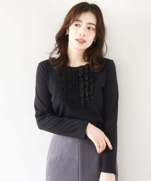 OFUON le MK | 【2025AW】ミニフリルディティールコットンカットソー/洗える/WEB限定サイズあり(Tシャツ/カットソー)