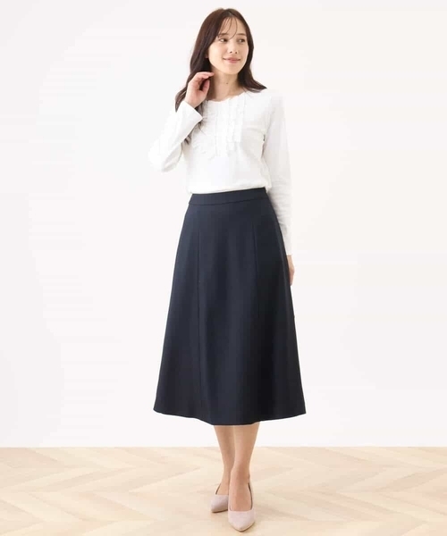 OFUON le MK(オフオンルエムケー)の「【2025AW】ミニフリルディティールコットンカットソー/洗える/WEB限定サイズあり(Tシャツ/カットソー・レディース・ホワイト/ブルー系その他・36/38)」の9枚目の写真