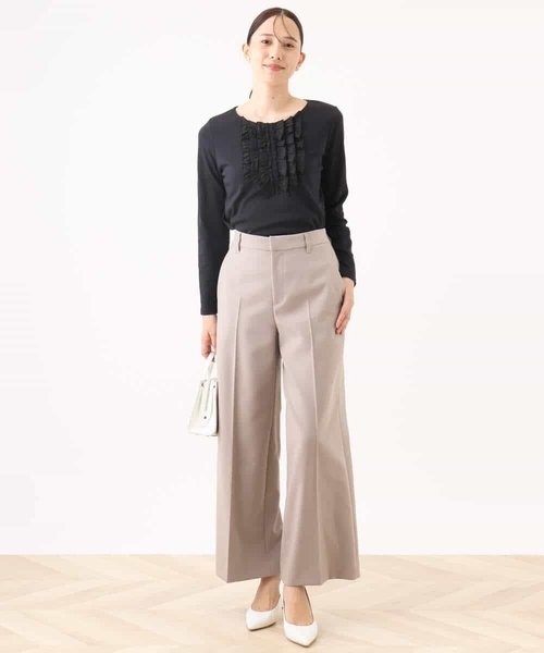 OFUON le MK(オフオンルエムケー)の「【2025AW】ミニフリルディティールコットンカットソー/洗える/WEB限定サイズあり(Tシャツ/カットソー・レディース・ホワイト/ブルー系その他・36/38)」の16枚目の写真