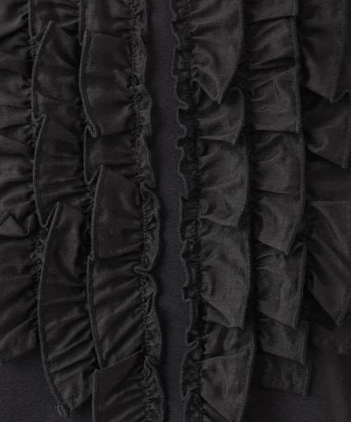 OFUON le MK(オフオンルエムケー)の「【2025AW】ミニフリルディティールコットンカットソー/洗える/WEB限定サイズあり(Tシャツ/カットソー・レディース・ホワイト/ブルー系その他・36/38)」の4枚目の写真