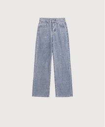 Heart Embroidery Denim Pants