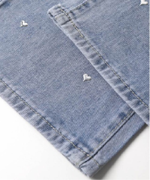 LA POMME petit（ラポミ・プチ）の「Heart Embroidery Denim Pants（デニムパンツ・レディース・ブルー・SMALL/MEDIUM/LARGE/X-LARGE）」の5枚目の写真