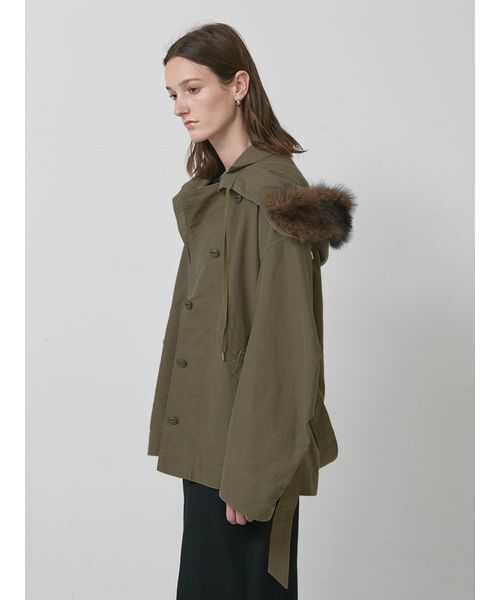 styling/（スタイリング）の「【セットアップ対応】アタッチドフードジャケット（ミリタリージャケット・レディース・カーキ/ベージュ・0/1）」の6枚目の写真