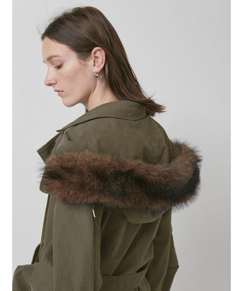 styling/（スタイリング）の「【セットアップ対応】アタッチドフードジャケット（ミリタリージャケット・レディース・カーキ/ベージュ・0/1）」の9枚目の写真