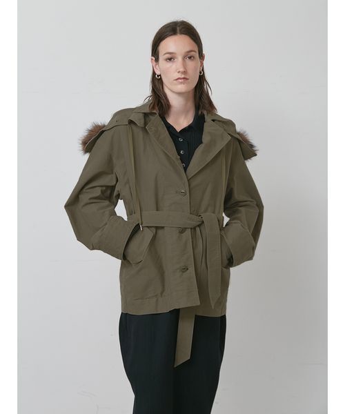 styling/（スタイリング）の「【セットアップ対応】アタッチドフードジャケット（ミリタリージャケット・レディース・カーキ/ベージュ・0/1）」の11枚目の写真