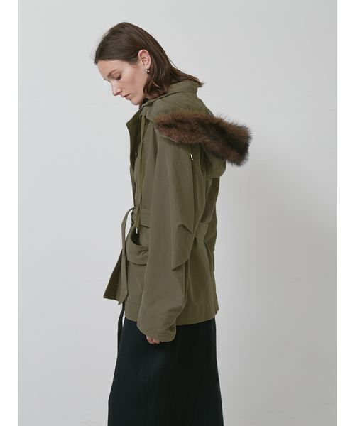 styling/（スタイリング）の「【セットアップ対応】アタッチドフードジャケット（ミリタリージャケット・レディース・カーキ/ベージュ・0/1）」の12枚目の写真